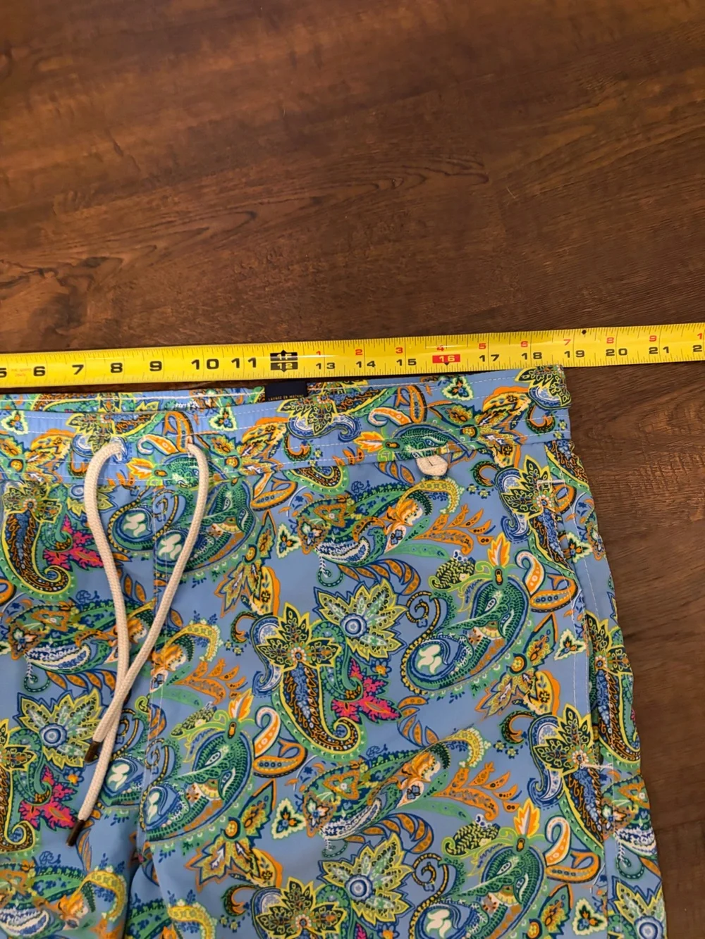Polo Ralph Lauren Men's Swim Trunks Size Medium M Light Blue Paisley Floral